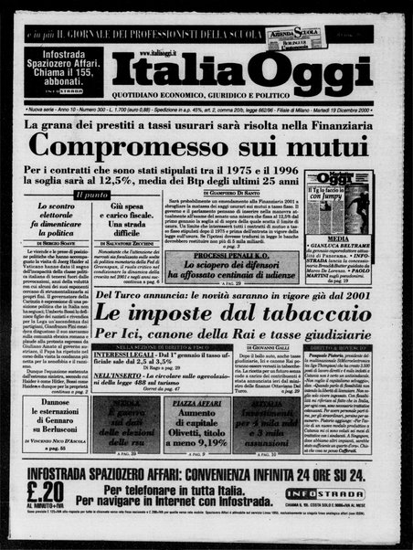 Italia oggi : quotidiano di economia finanza e politica